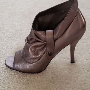 Steve Madden bronze peep-toe healed boot